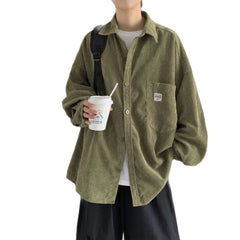 Corduroy Long Sleeve Korean Shirt