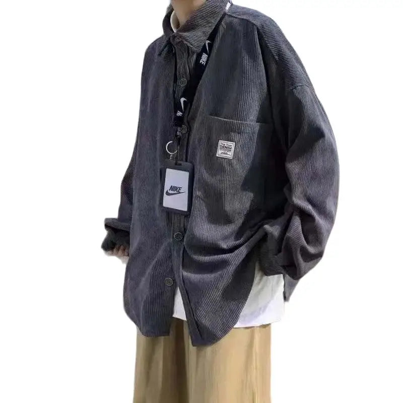 Corduroy Long Sleeve Oversize Shirt for Men and Women