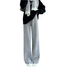 Corduroy Loose Thickened Wide Leg Sweatpants Light grey / S