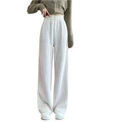 Corduroy Loose Thickened Wide Leg Sweatpants White / S