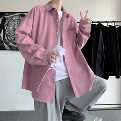 Corduroy Oversize Long Sleeve Shirts