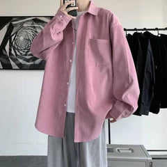 Corduroy Oversize Long Sleeve Shirts