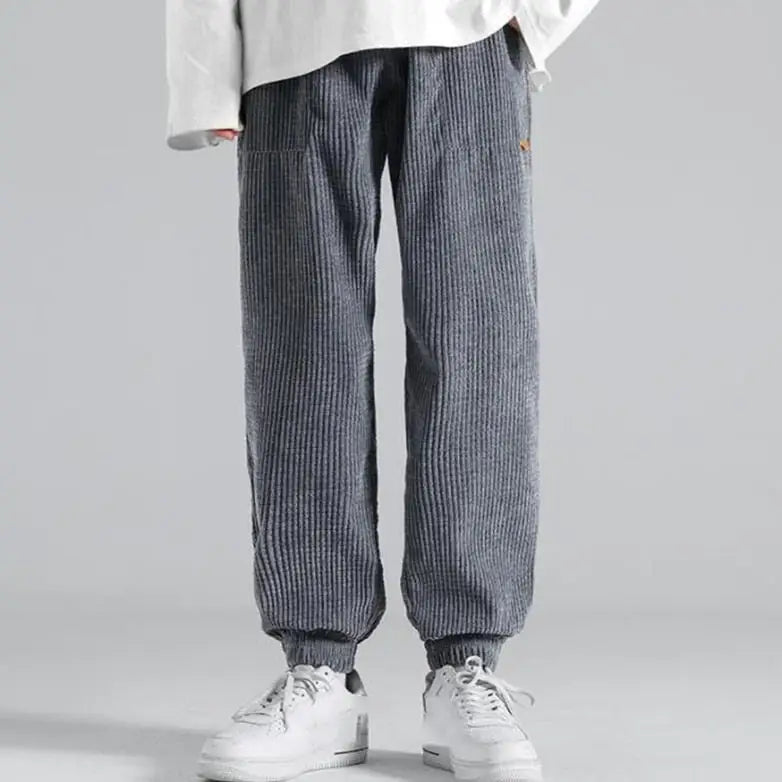 Corduroy Solid Color High Waist Sweatpants