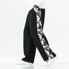 Corduroy Sweatpants Solid Color Full Length for Men