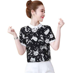 Cosmic Cat Black and White shirt