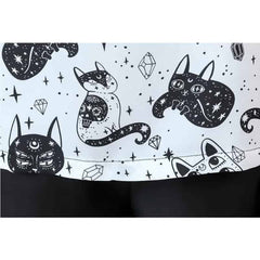 Cosmic Cat Black and White shirt