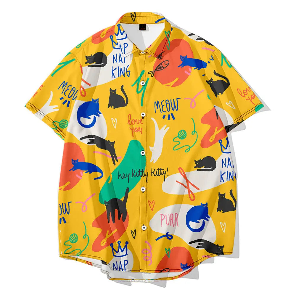 Cosmic Cat Short Sleeve Shirt Nap King shirt / XXS