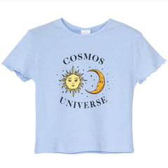 Cosmos Universe Short-Sleeved Blouse - Blue / M
