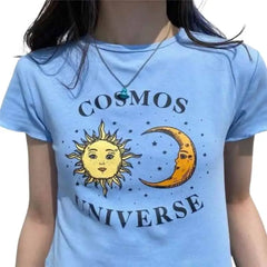 Cosmos Universe Short-Sleeved Blouse for Women
