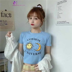 Cosmos Universe Short-Sleeved Blouse for Women