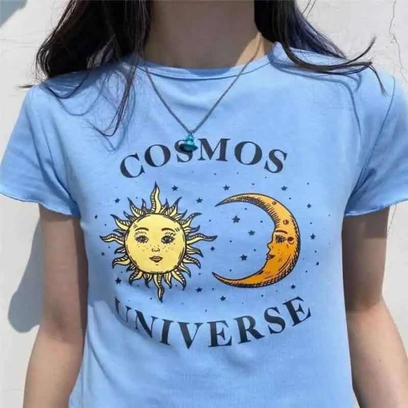 Cosmos Universe Short-Sleeved Blouse for Women