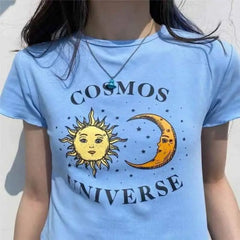 Cosmos Universe Short-Sleeved Blouse for Women