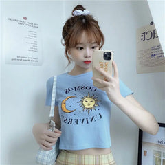 Cosmos Universe Short-Sleeved Blouse for Women