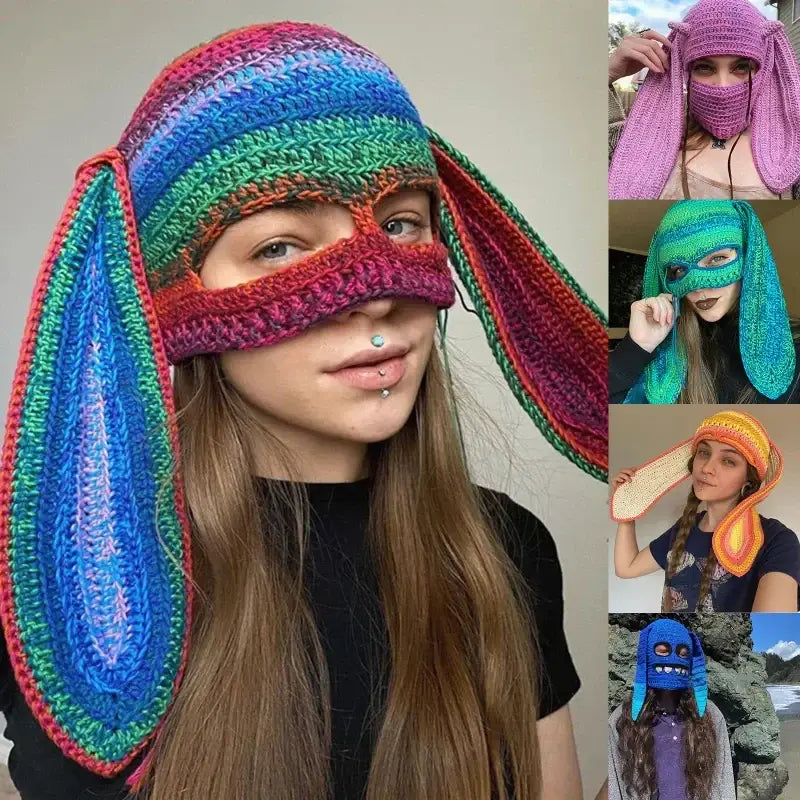 Cosplay Bunny Ear Windproof Mask for Cold Weather