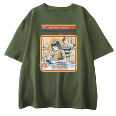 Cotton A Cure For Stupid People T-Shirt Dark Green / S