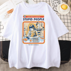 Cotton A Cure For Stupid People T-Shirt White / S