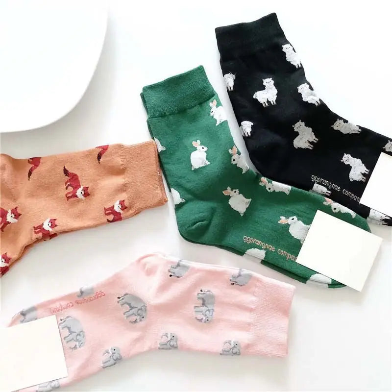 Cotton Animal Cartoon Middle Tube Socks