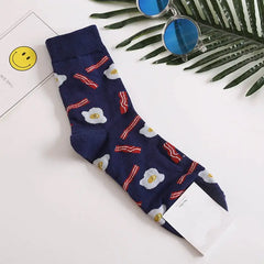 Cotton Animal Cartoon Middle Tube Socks Dark Blue Baicon
