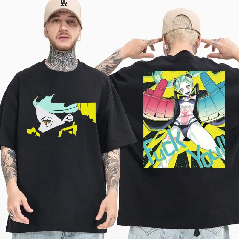 Cotton Anime Cyberpunk Short Sleeve T Shirt