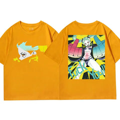 Cotton Anime Cyberpunk Short Sleeve T Shirt Yellow / XS