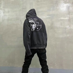 Cotton Askyurself Dog Head Hooded Sweatshirt