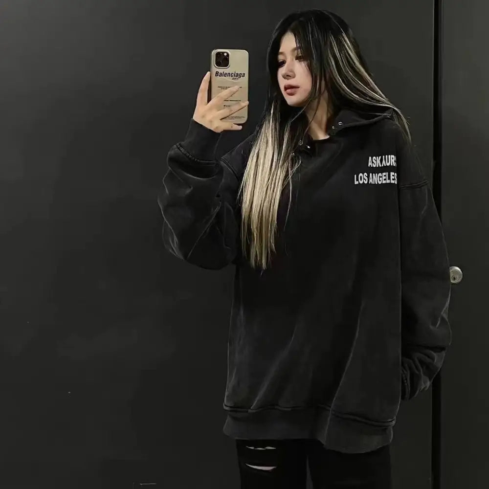 Cotton Askyurself Dog Head Hooded Sweatshirt