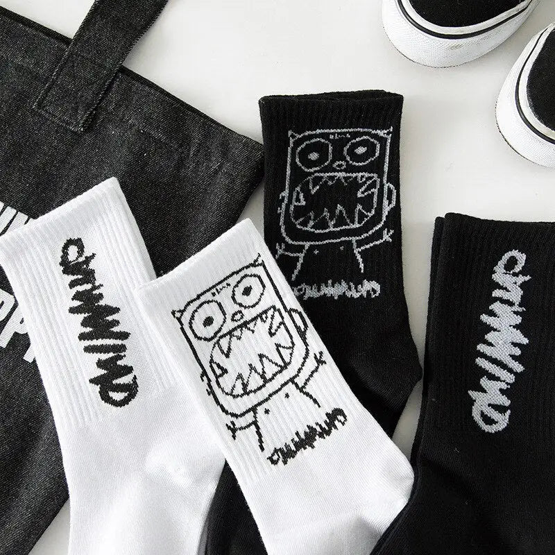 Cotton Bamboo Demon Face Socks