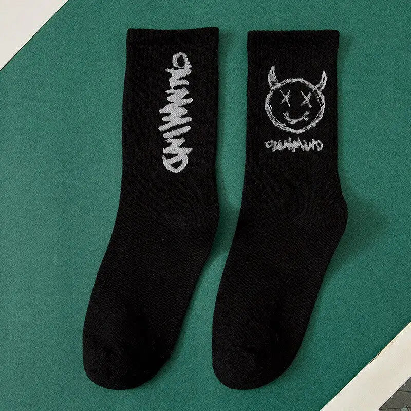 Cotton Bamboo Demon Face Socks