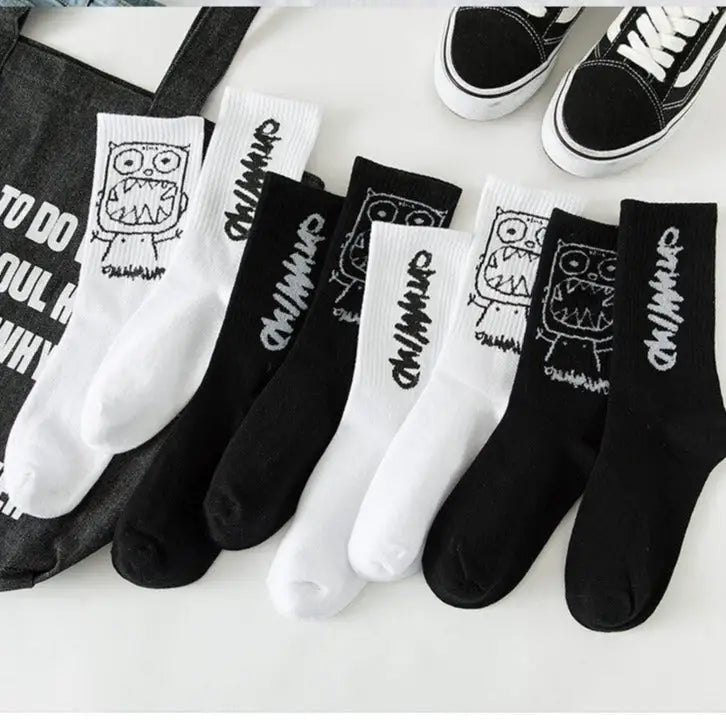 Cotton Bamboo Demon Face Socks