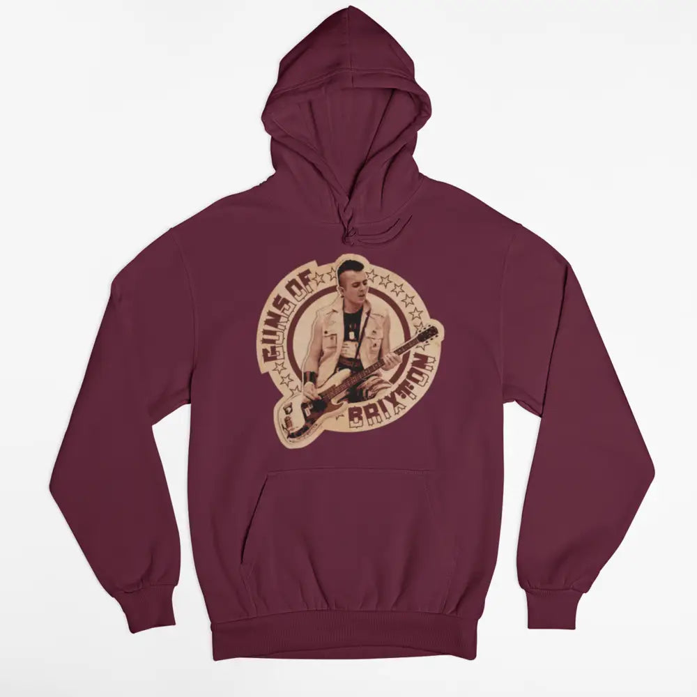 Cotton Brixton Hoodie Urban Streetwear Style Maroon / S