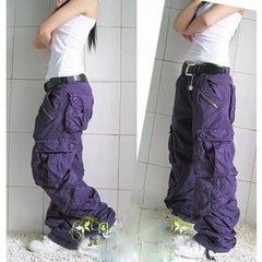 Cotton Cargo Pants Multi Pockets Loose Baggy Hip Style