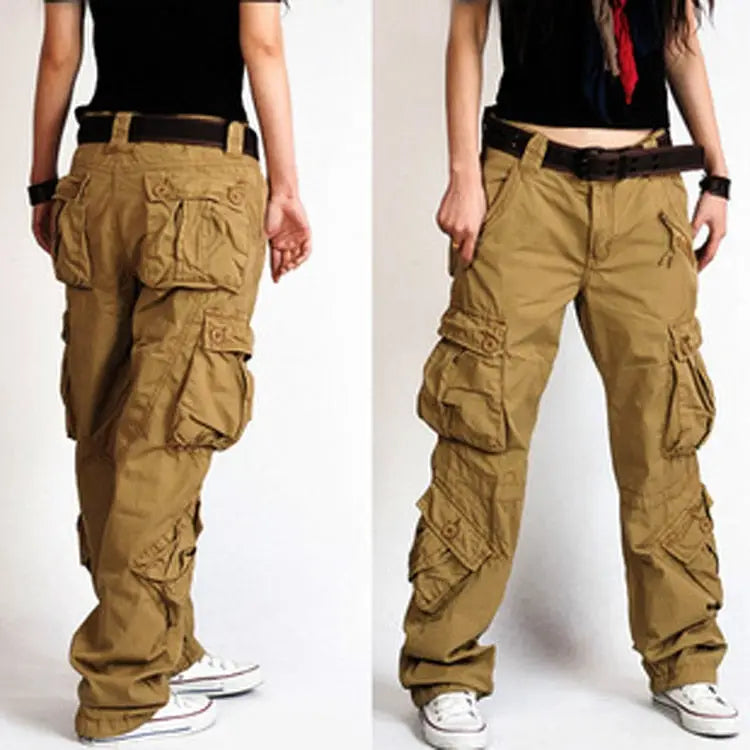 Cotton Cargo Pants Multi Pockets Loose Baggy Hip Style
