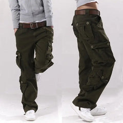 Cotton Cargo Pants Multi Pockets Loose Baggy Hip Style