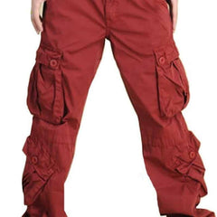Cotton Cargo Pants Multi Pockets Loose Baggy Hip Style