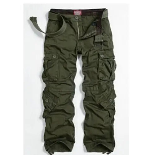 Cotton Cargo Pants Multi Pockets Loose Baggy Hip Style army