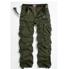 Cotton Cargo Pants Multi Pockets Loose Baggy Hip Style army