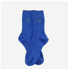 Cotton Cartoon Embroidery Fruits Socks Blue-Blueberry