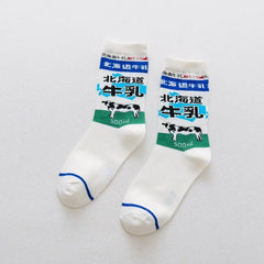 Cotton Cartoon Socks Specifications White-Blue-Green