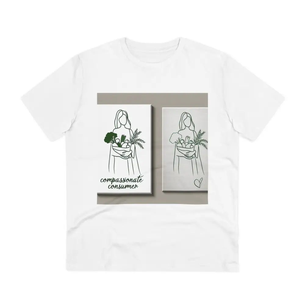 Cotton Compassionate Consumer T-Shirt with Minimal Line Art