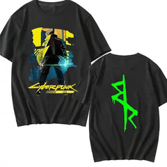 Cotton Cyberpunk Oversized Short Sleeve T Shirt