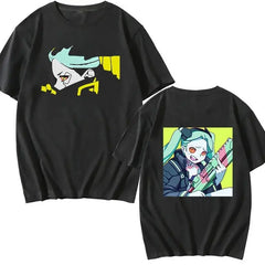 Cotton Cyberpunk Oversized Short Sleeve T Shirt Black. / XS