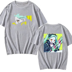 Cotton Cyberpunk Oversized Short Sleeve T Shirt Gray. / XS