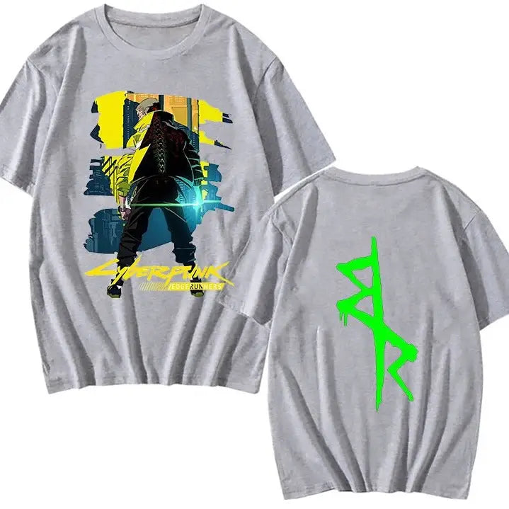 Cotton Cyberpunk Oversized Short Sleeve T Shirt Gray / XS