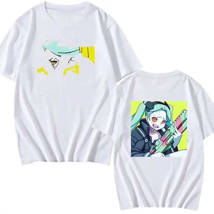 Cotton Cyberpunk Oversized Short Sleeve T Shirt White. / XS