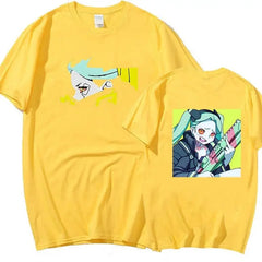 Cotton Cyberpunk Oversized Short Sleeve T Shirt Yellow / XS