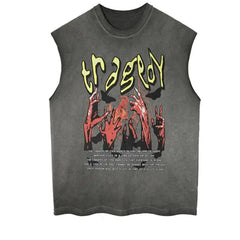 Cotton Demon Hands Sleeveless Urban Shirt