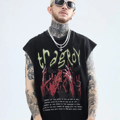 Cotton Demon Hands Sleeveless Urban Shirt