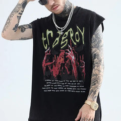 Cotton Demon Hands Sleeveless Urban Shirt