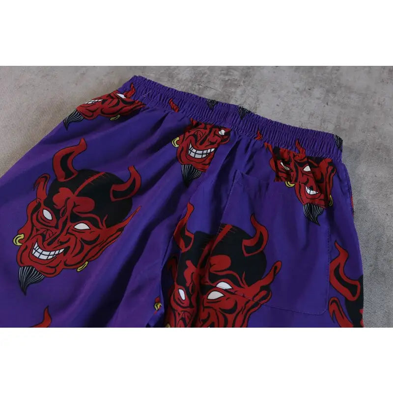 Cotton Demon Harajuku Beach Shorts with Three Pockets