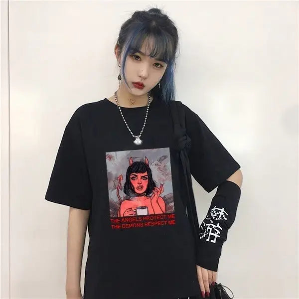 Cotton Devil Girl Angel T Shirt